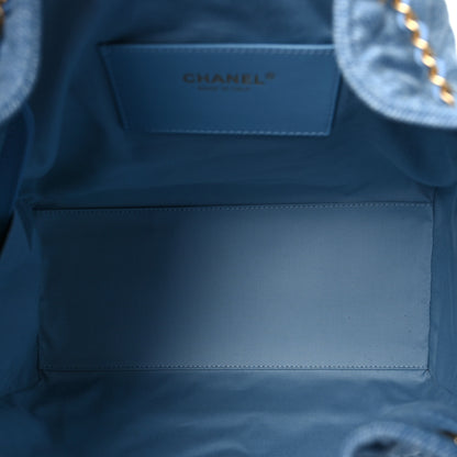 Chanel Washed Denim Quilted Medium Chanel 25 Handbag Blue 6 of 11