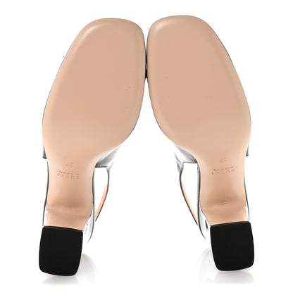 Gucci Vernice Crystal Horsebit Lady Slingback Pumps 37 Black 6 of 10