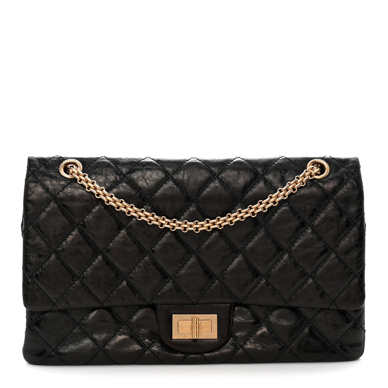 Chanel Metallic Aged Calfskin Quilted 2.55 Reissue 227 Flap Black 1 of 10