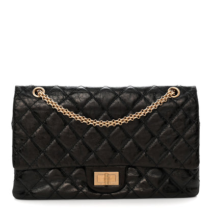 Chanel Metallic Aged Calfskin Quilted 2.55 Reissue 227 Flap Black 1 of 10
