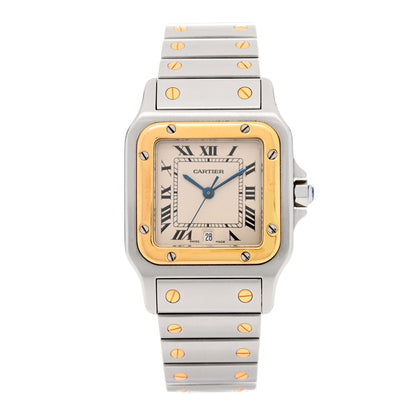 Cartier Stainless Steel 18K Yellow Gold 29mm Santos De Cartier Galbee Quartz Watch 1 of 4