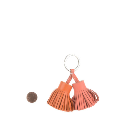 Hermes Lambskin Carmen Uno-Dos Key Holder Orange Crevette 2 of 3