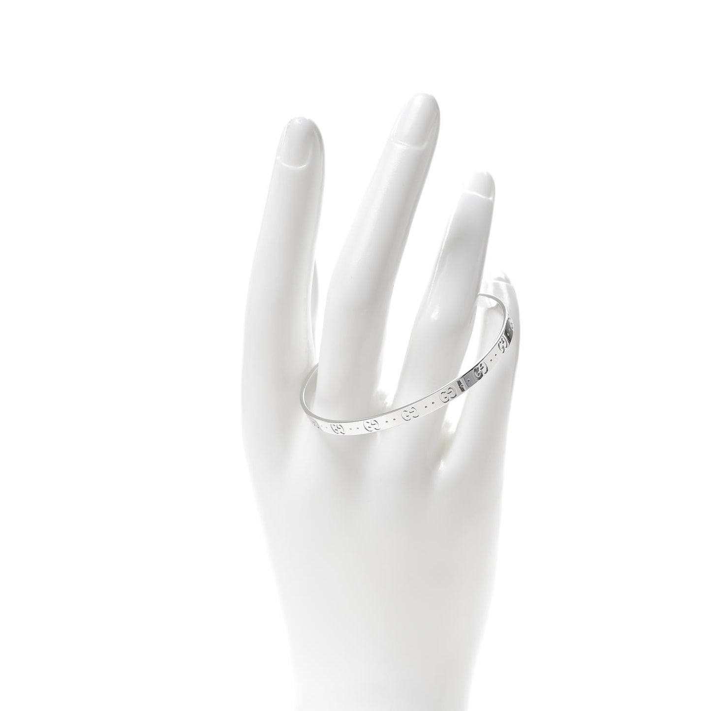 18K White Gold Icon Cuff Bracelet