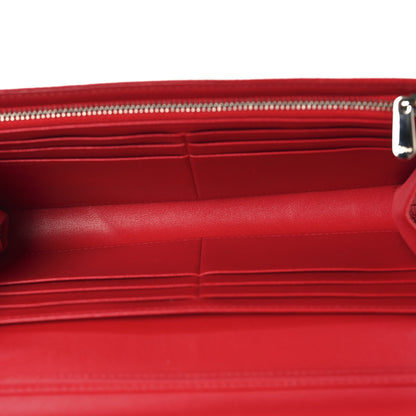 Christian Dior Grained Calfskin Diorama Croisiere Chain Wallet Red 5 of 10