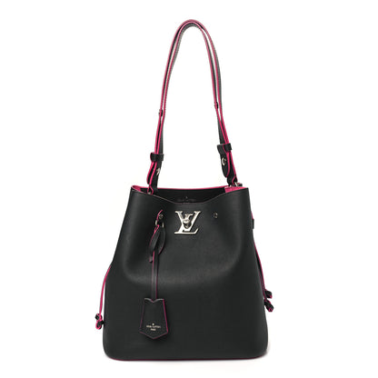 Louis Vuitton Calfskin Lockme Bucket Black 1 of 10