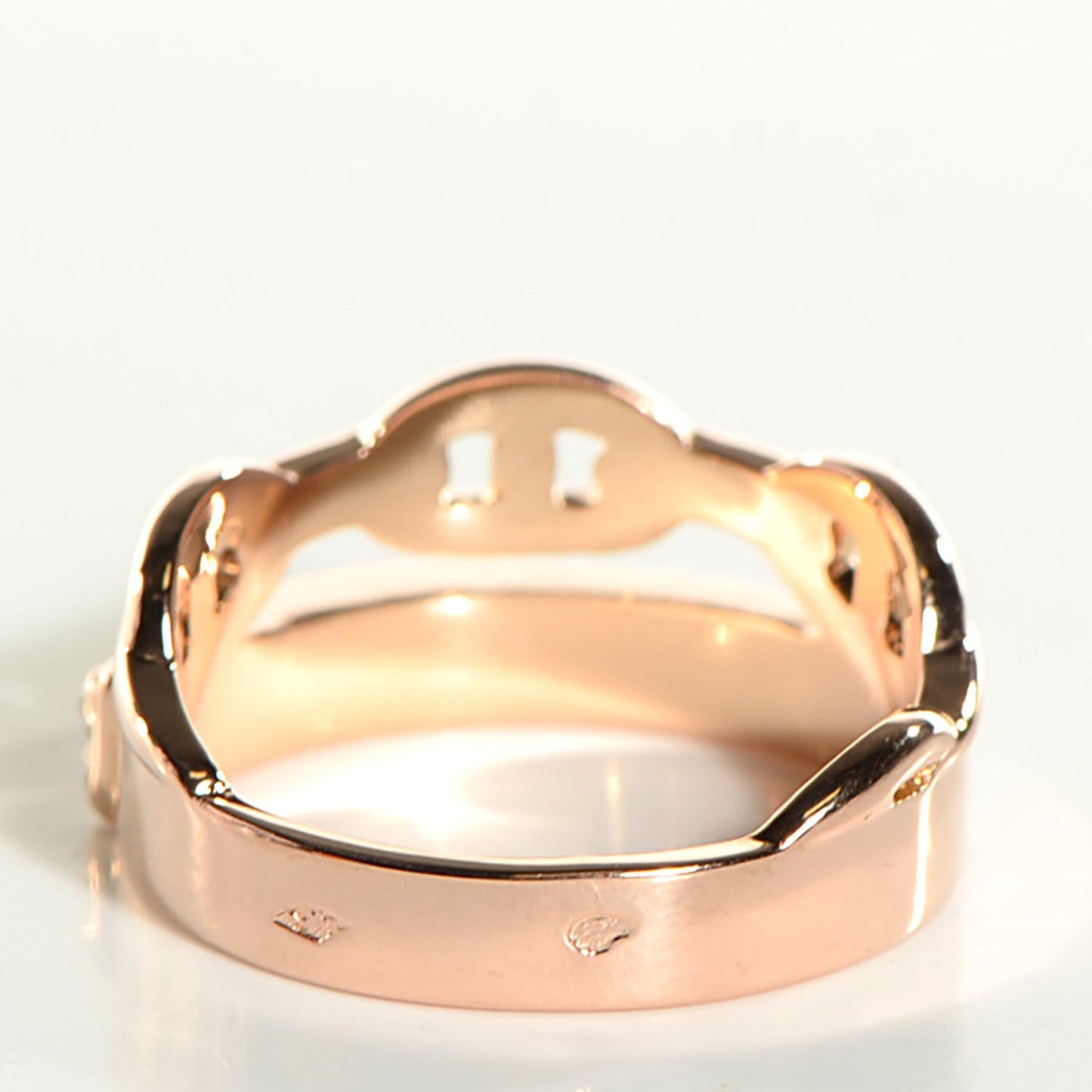 18K Rose Gold Diamond Kelly Double Tour Ring 52 6