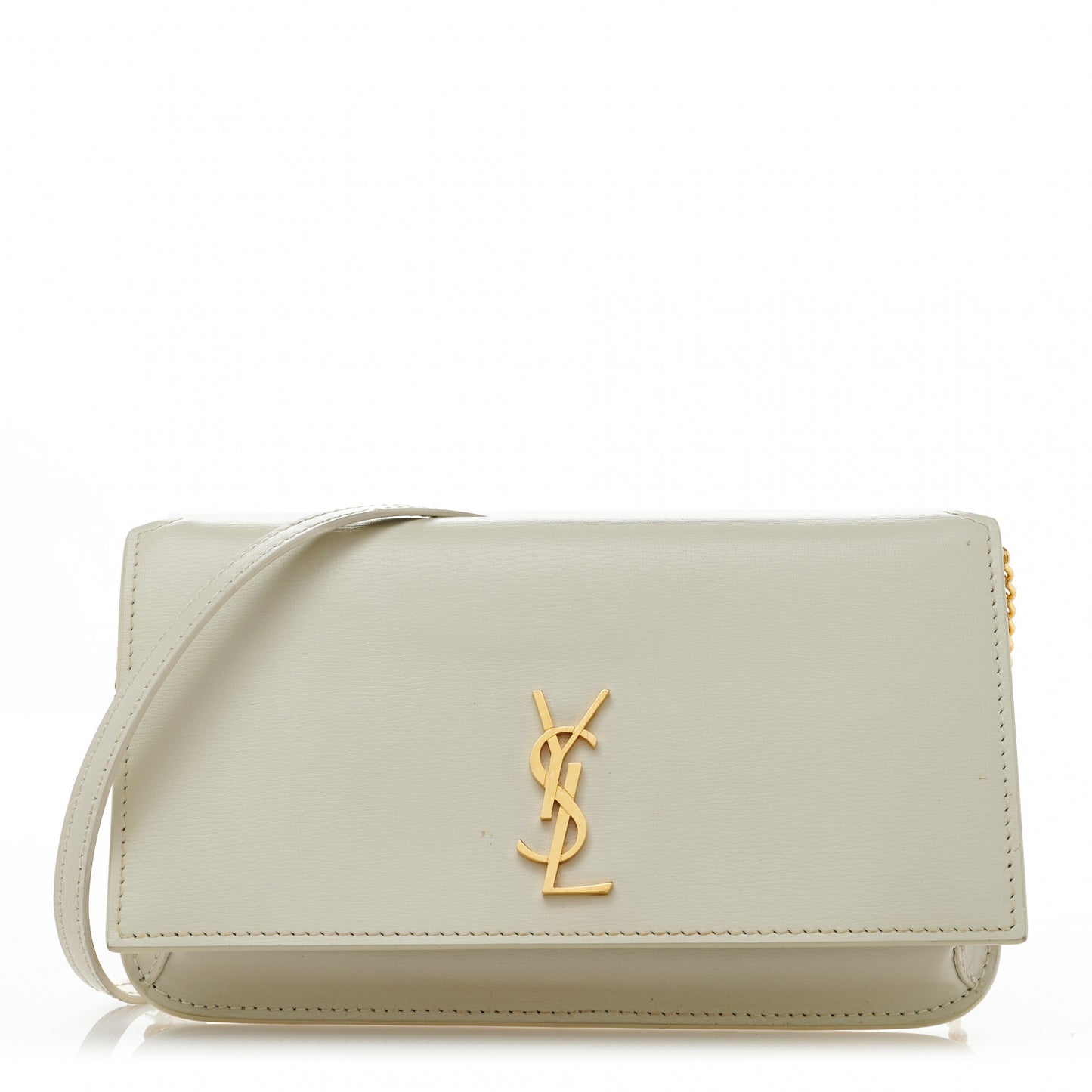 Smooth Calfskin Monogram Phone Holder Crossbody Crema Soft