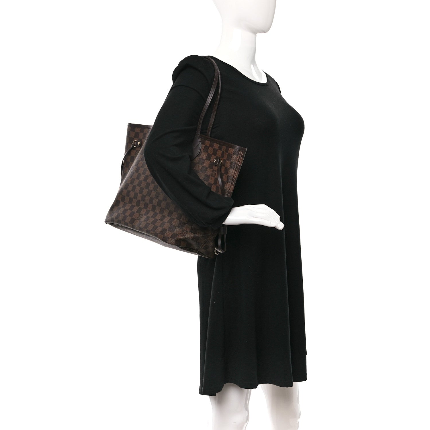 Louis Vuitton Damier Ebene Neo Neverfull MM Rose Ballerine 2 of 9