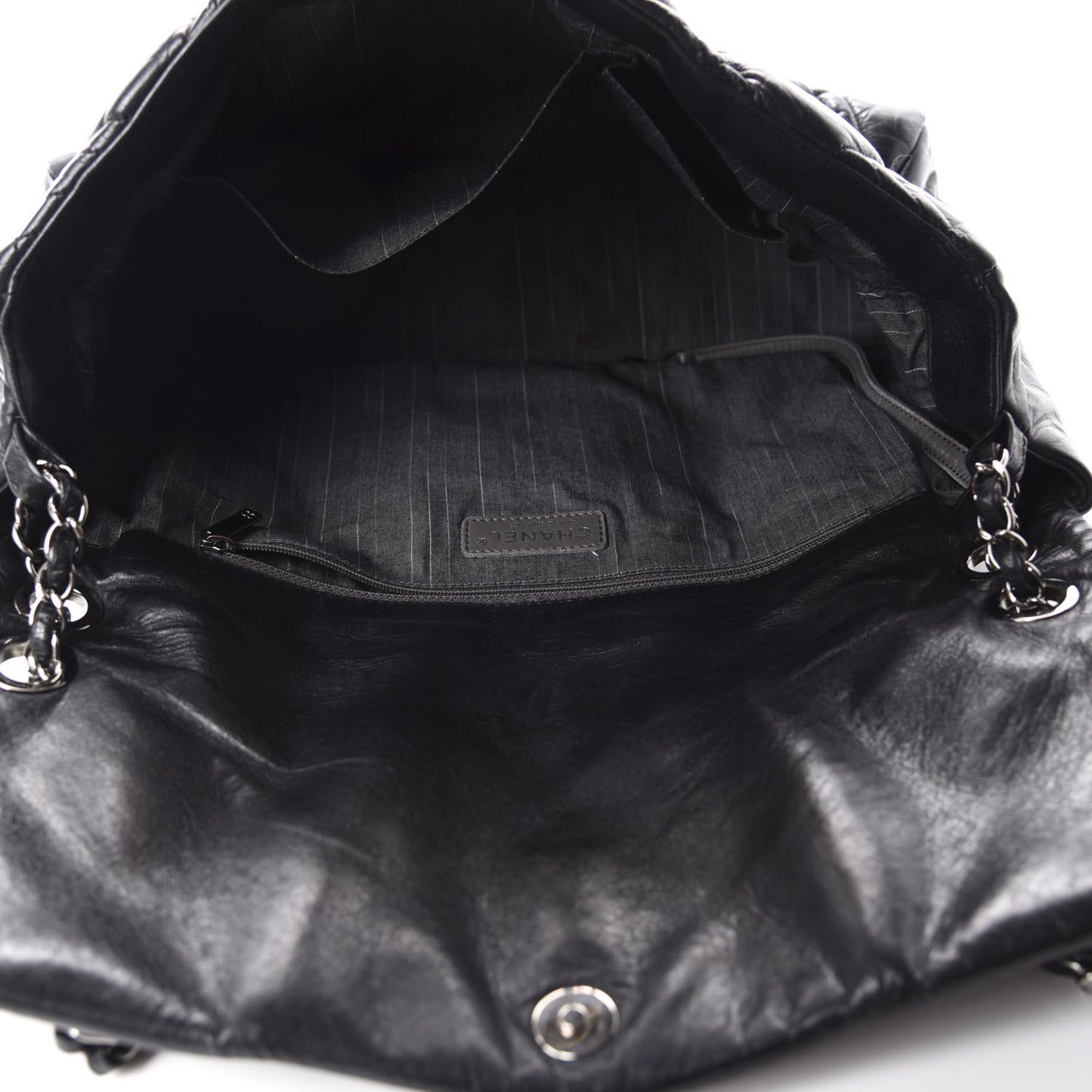 Lambskin In and Out XL Maxi Flap Black
