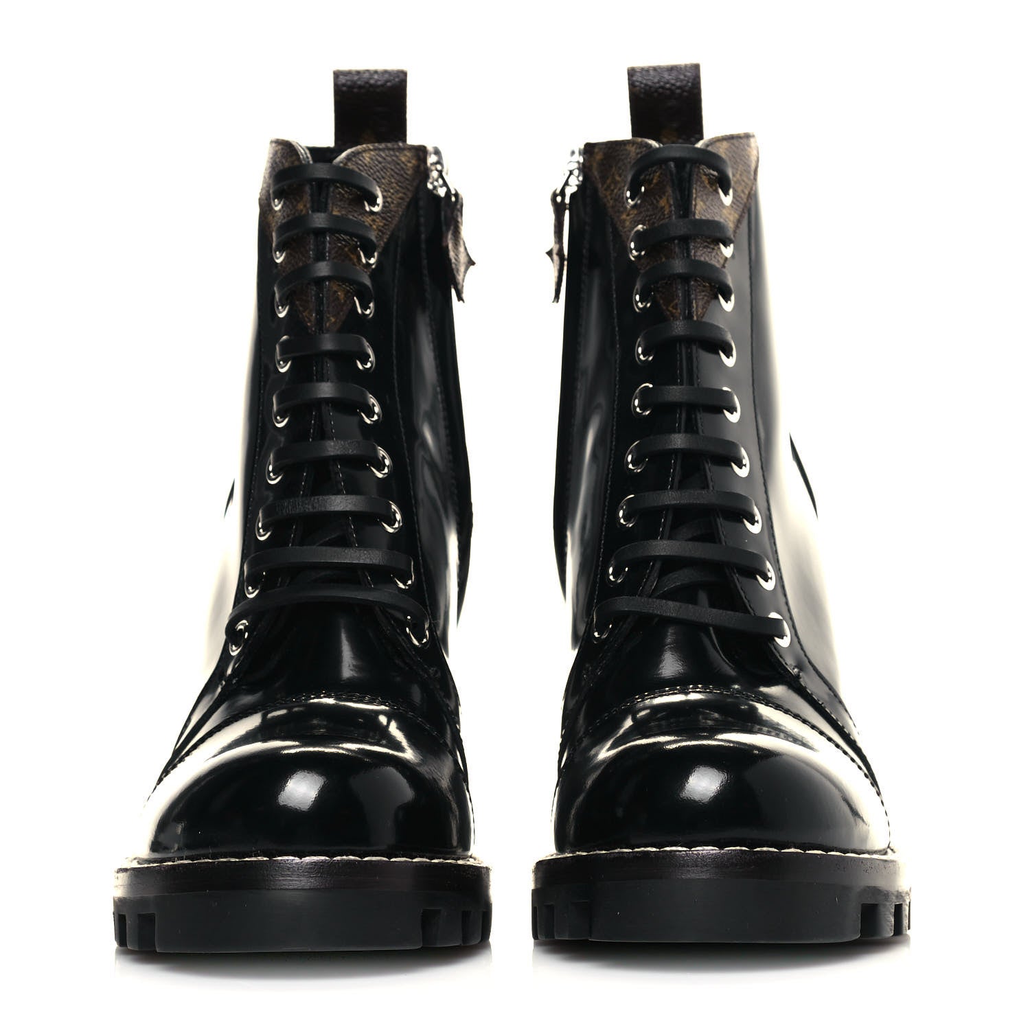 Louis Vuitton Patent Calfskin Monogram Star Trail Ankle Boots 38 Black 2 of 10