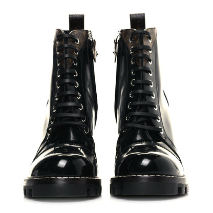 Louis Vuitton Patent Calfskin Monogram Star Trail Ankle Boots 38 Black 2 of 10