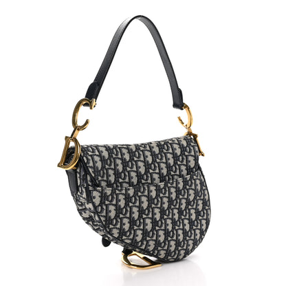 Christian Dior Oblique Saddle Bag Blue 3 of 13