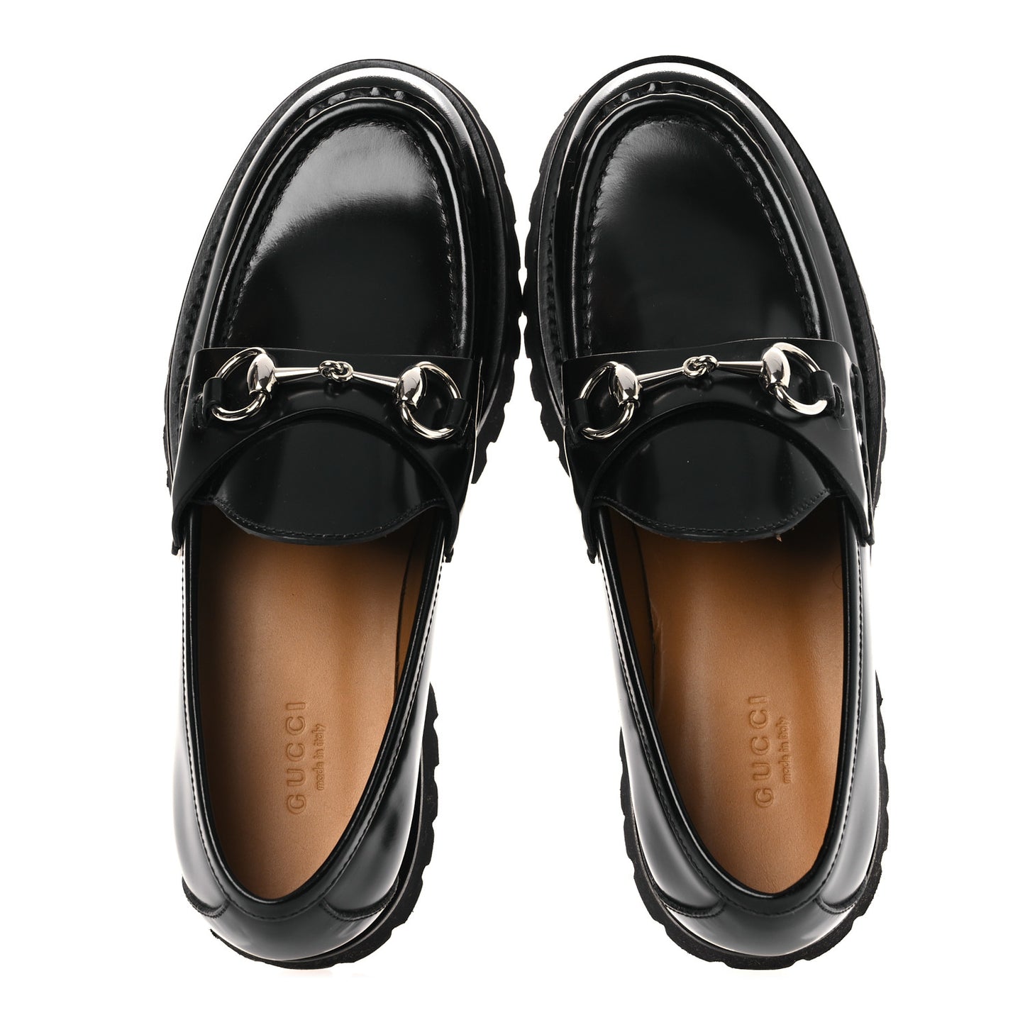 Cordovan Lux Womens Horsebit 45mm Platform Loafers 37.5 Black