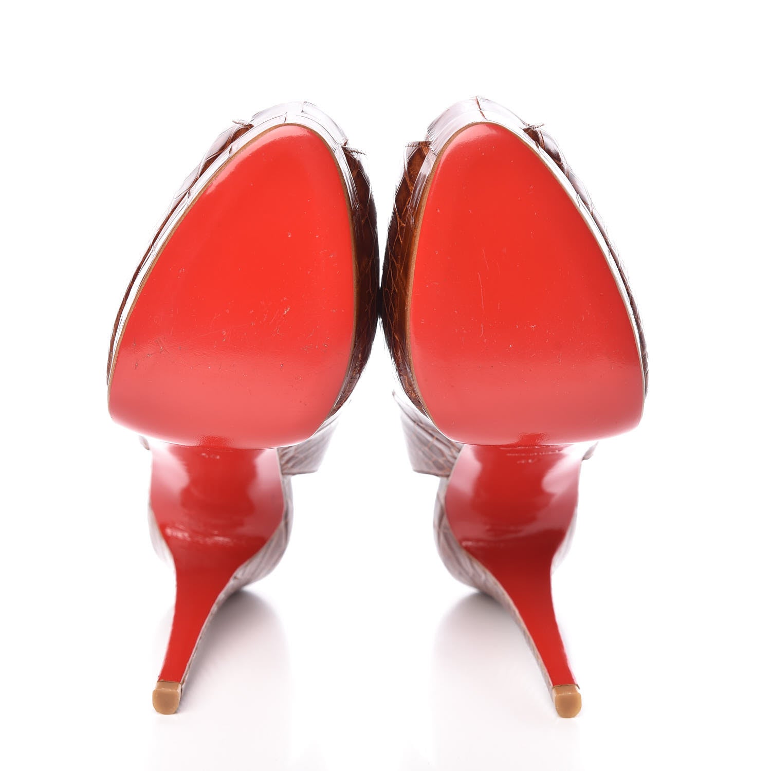 Christian Louboutin Matte Alligator Catenita 130 Pumps 40 Cognac 5 of 9