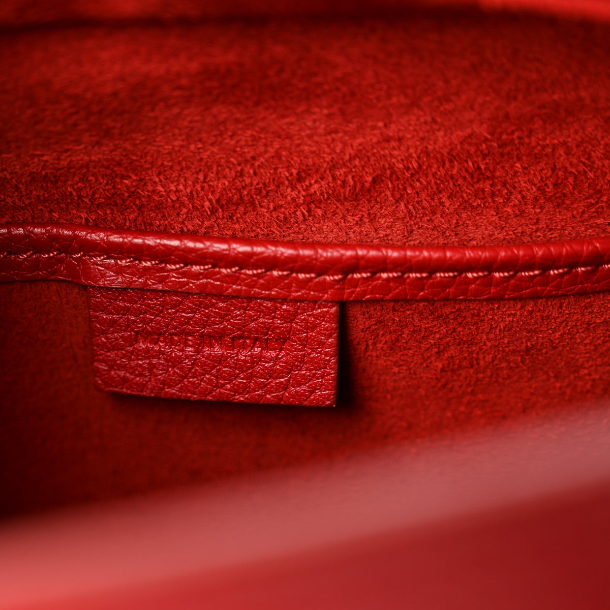 Drummed Calfskin Nano Luggage Red
