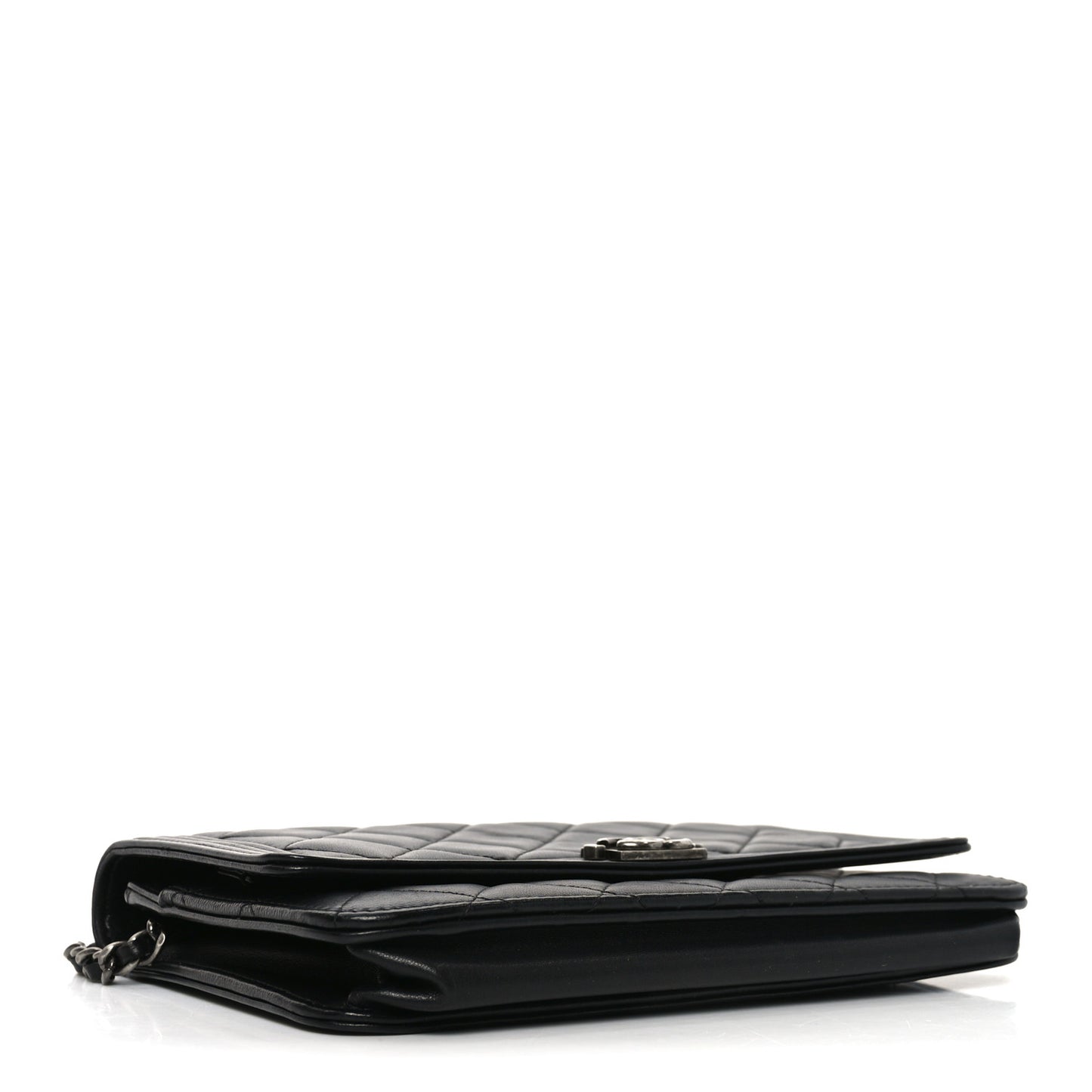 Lambskin Quilted Boy Wallet On Chain WOC Black