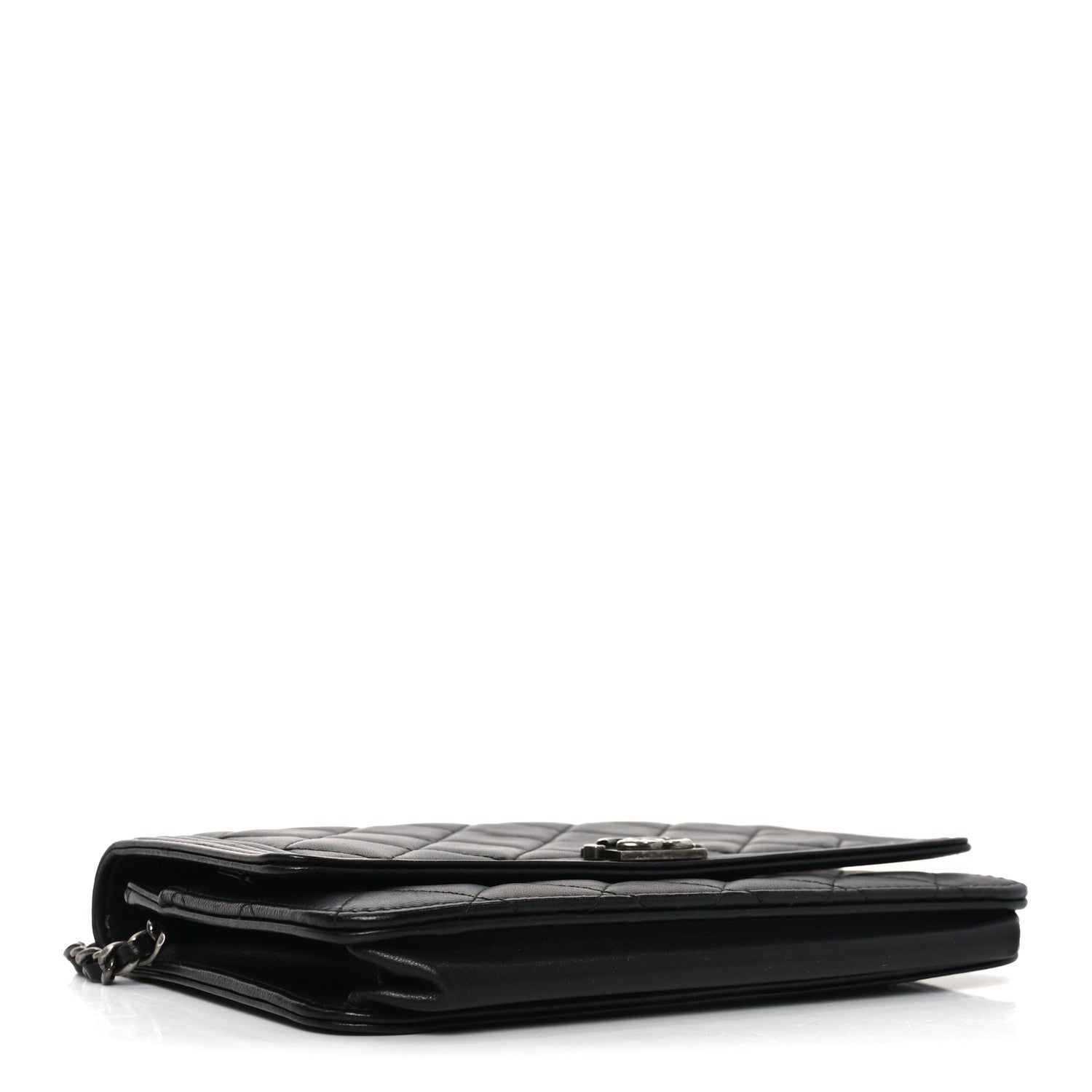 Chanel Lambskin Quilted Boy Wallet On Chain WOC Black 4 of 10