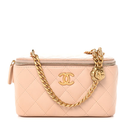 Chanel Lambskin Quilted Sweet Camellia Small Vanity Case With Chain Pink 1 of 11