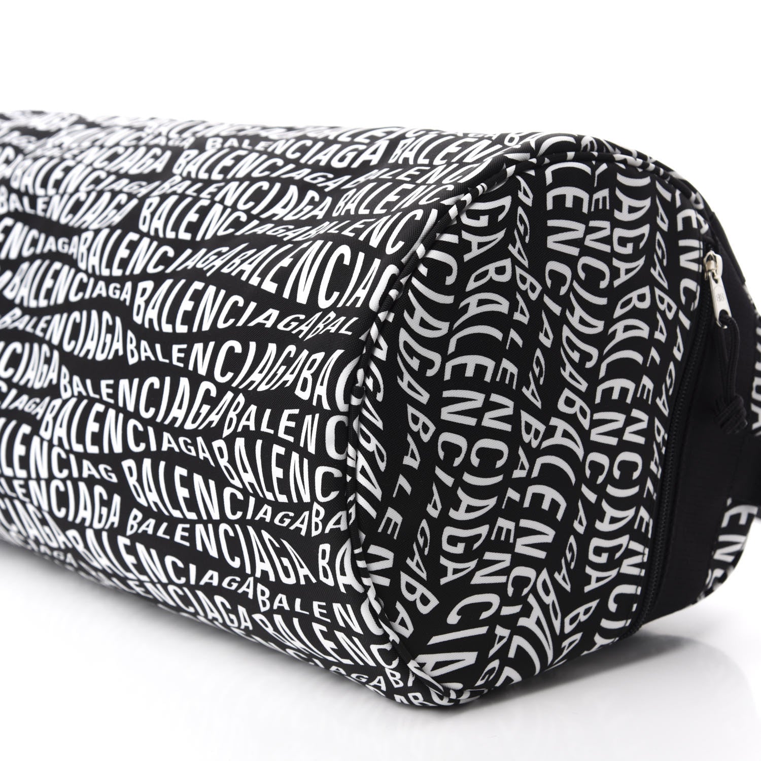 Balenciaga Nylon Wave Logo Wheel Gym Bag Black 6 of 9