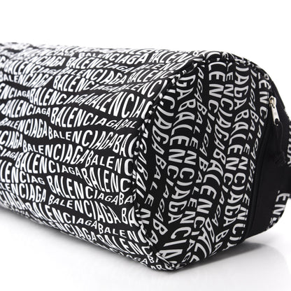 Balenciaga Nylon Wave Logo Wheel Gym Bag Black 6 of 9