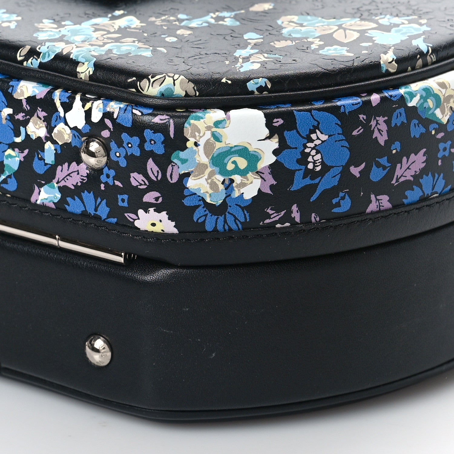 Louis Vuitton Calfskin Floral Print Petite Boite Chapeau Black 8 of 8