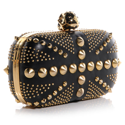 Alexander McQueen Britania Studded Skull Box Clutch Black 3 of 7