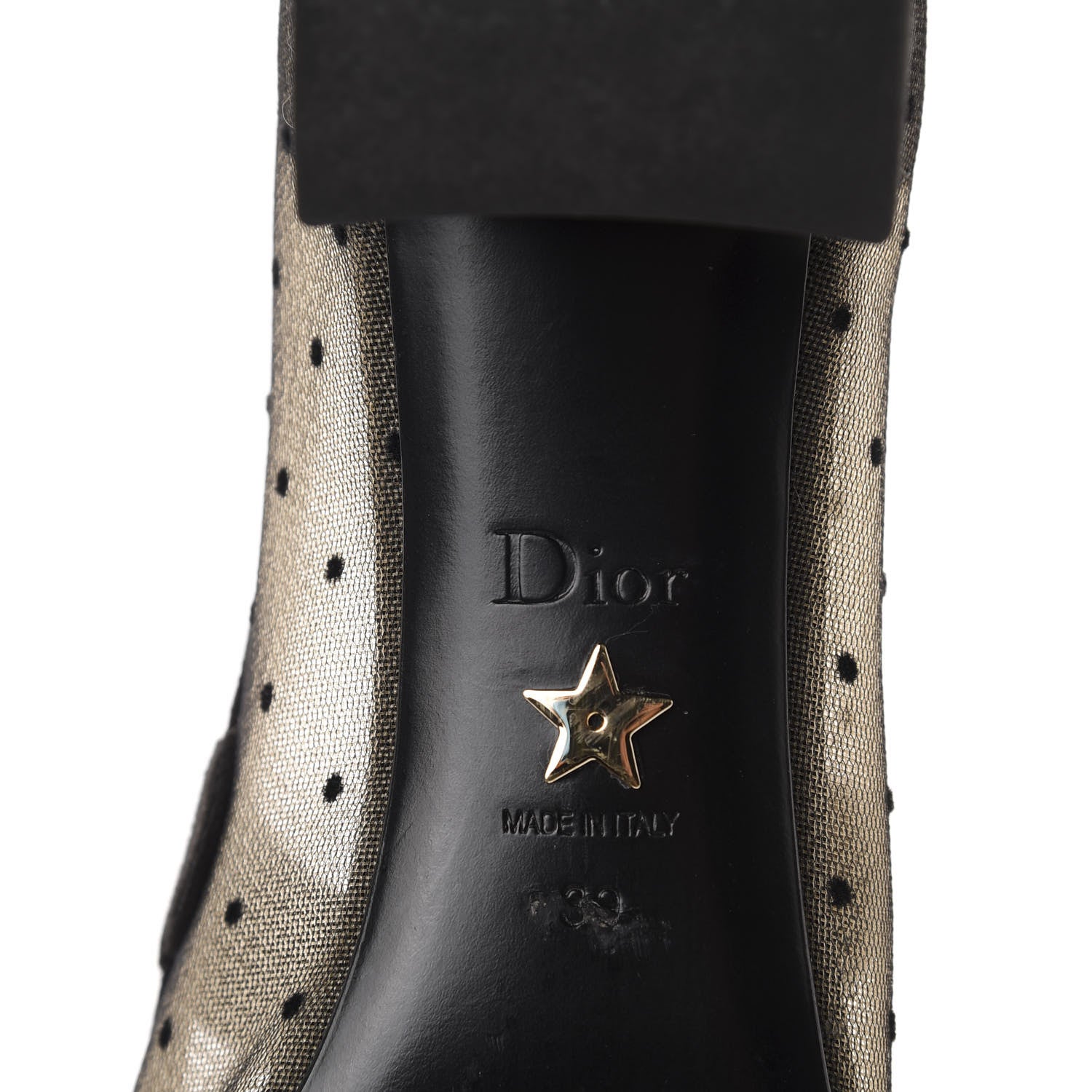 Christian Dior Mesh Plumetis Suede Baby-D Ballet Pumps 39 Black 8 of 8