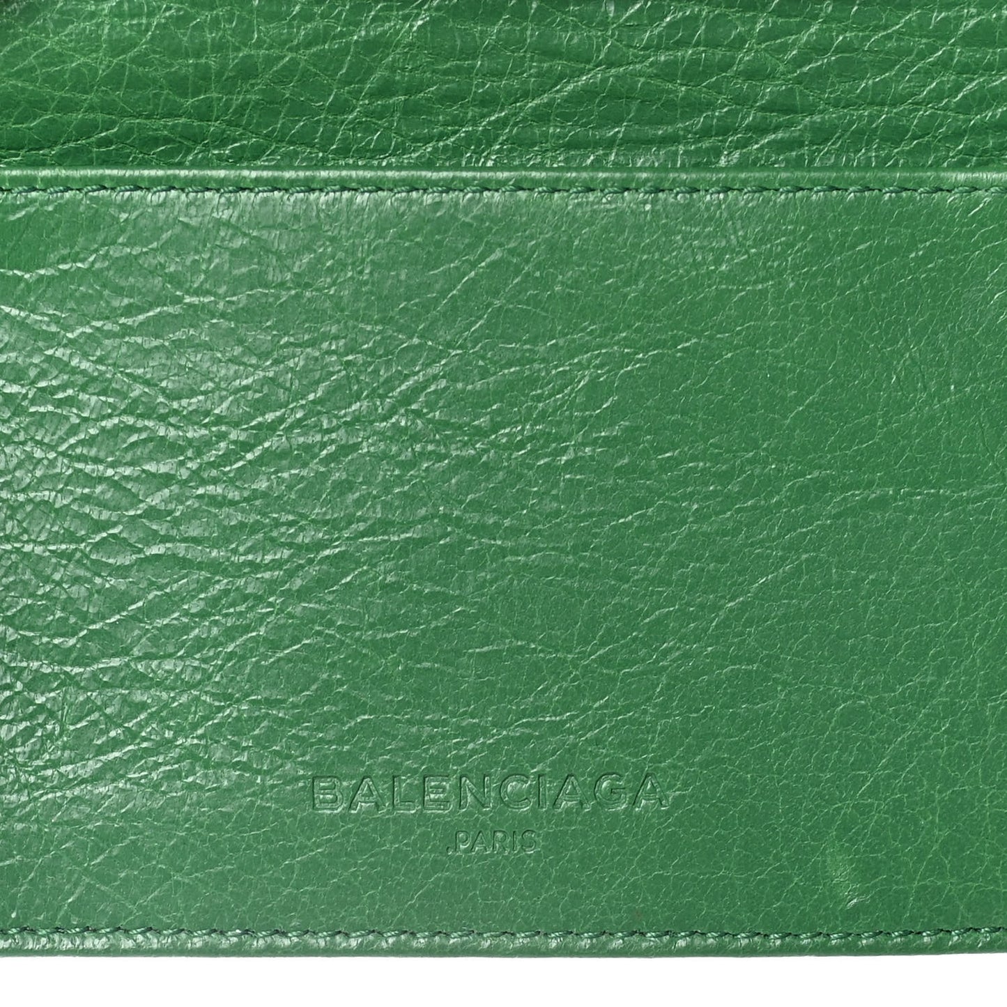Agneau Arena Classic Gold Hardware Mini Wallet Vert Trefle