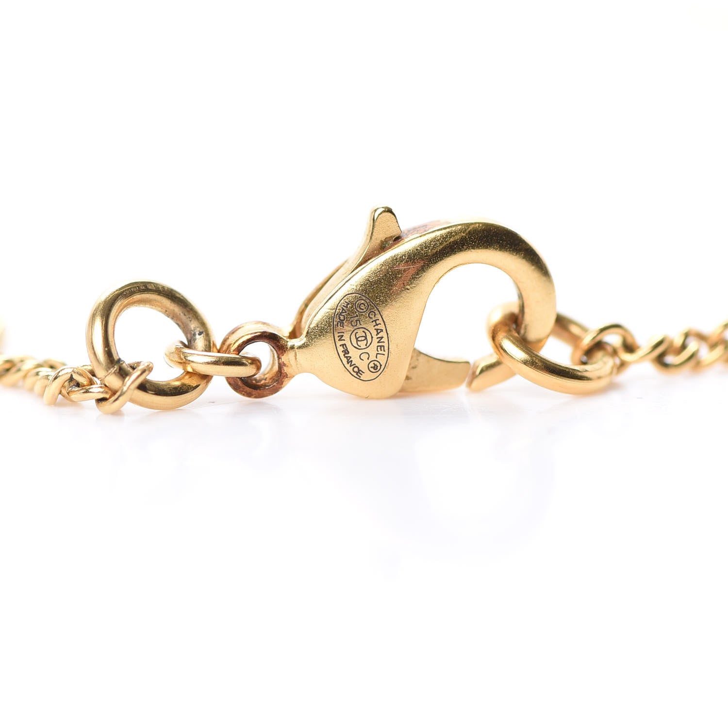 Chanel CC Necklace Matte Gold 4 of 4