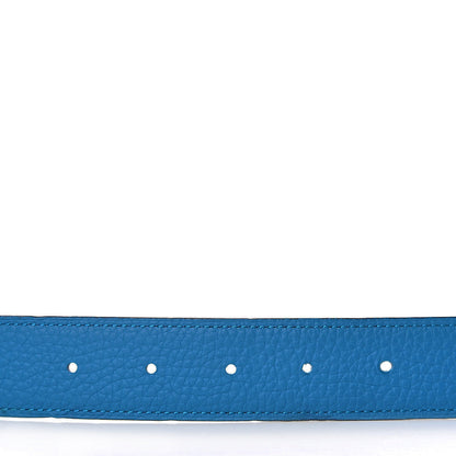 Hermes Box Togo 32mm Belt Strap 110 Black Bleu Zanzibar 4 of 6