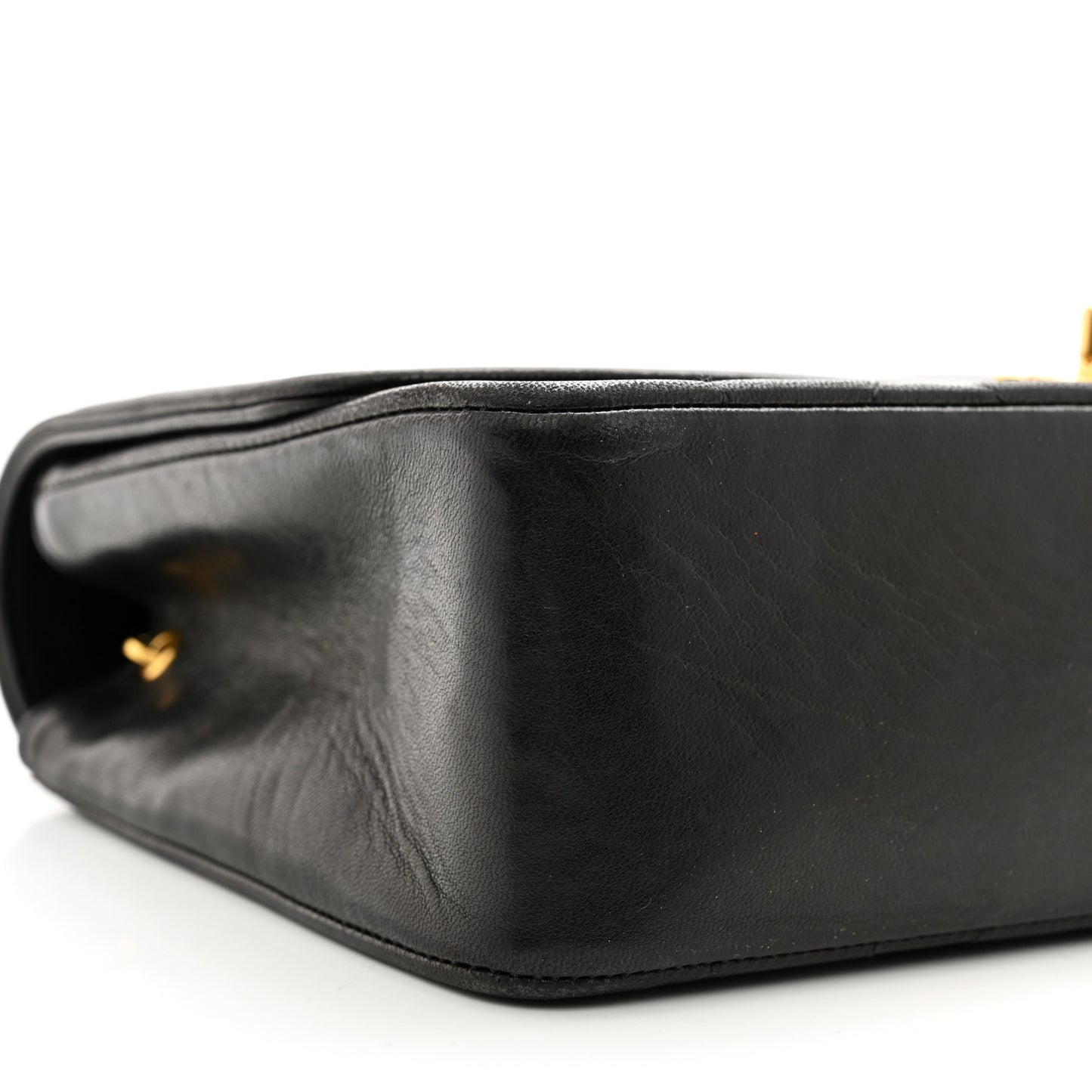 Lambskin Quilted Medium Single Flap Black