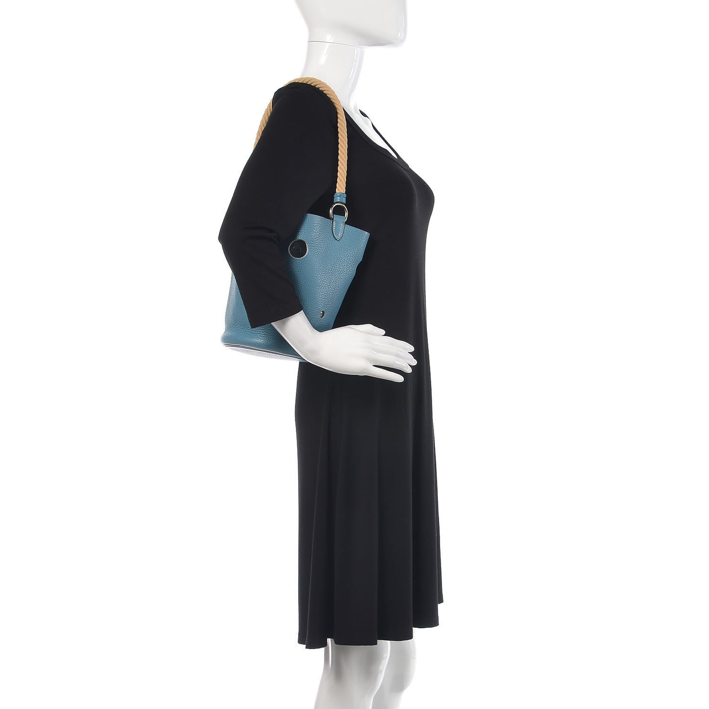 Taurillon Clemence Mangeoire Rope Bag Blue Jean