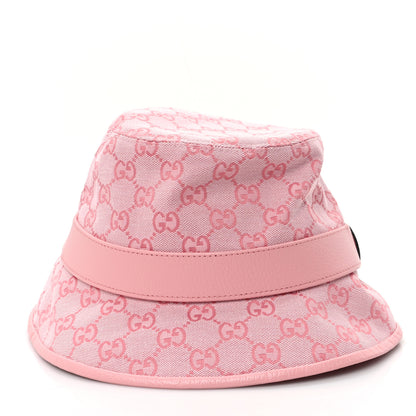 Gucci Monogram Textured Dollar Calfskin GG Jago Bucket Hat M Soft Cotton Candy Dark Cotton Candy 5 of 9