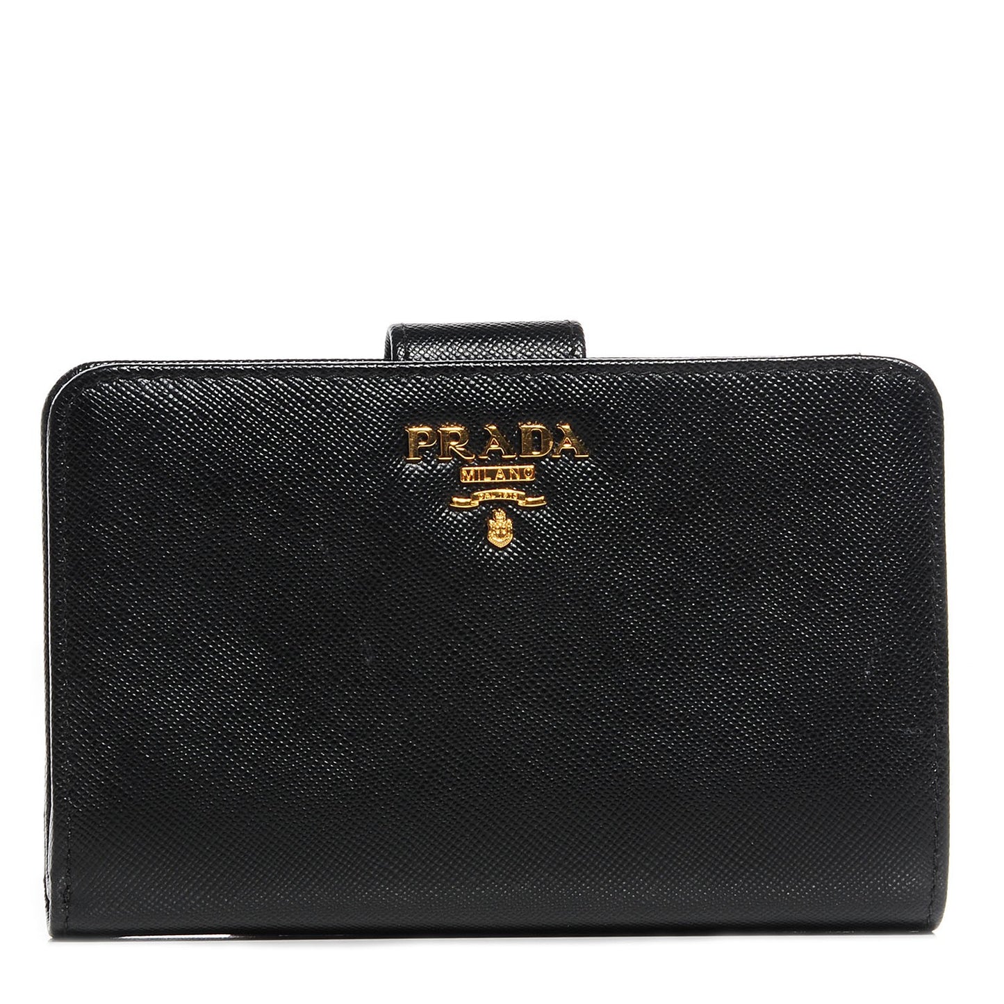 Saffiano Metal Compact Wallet Black