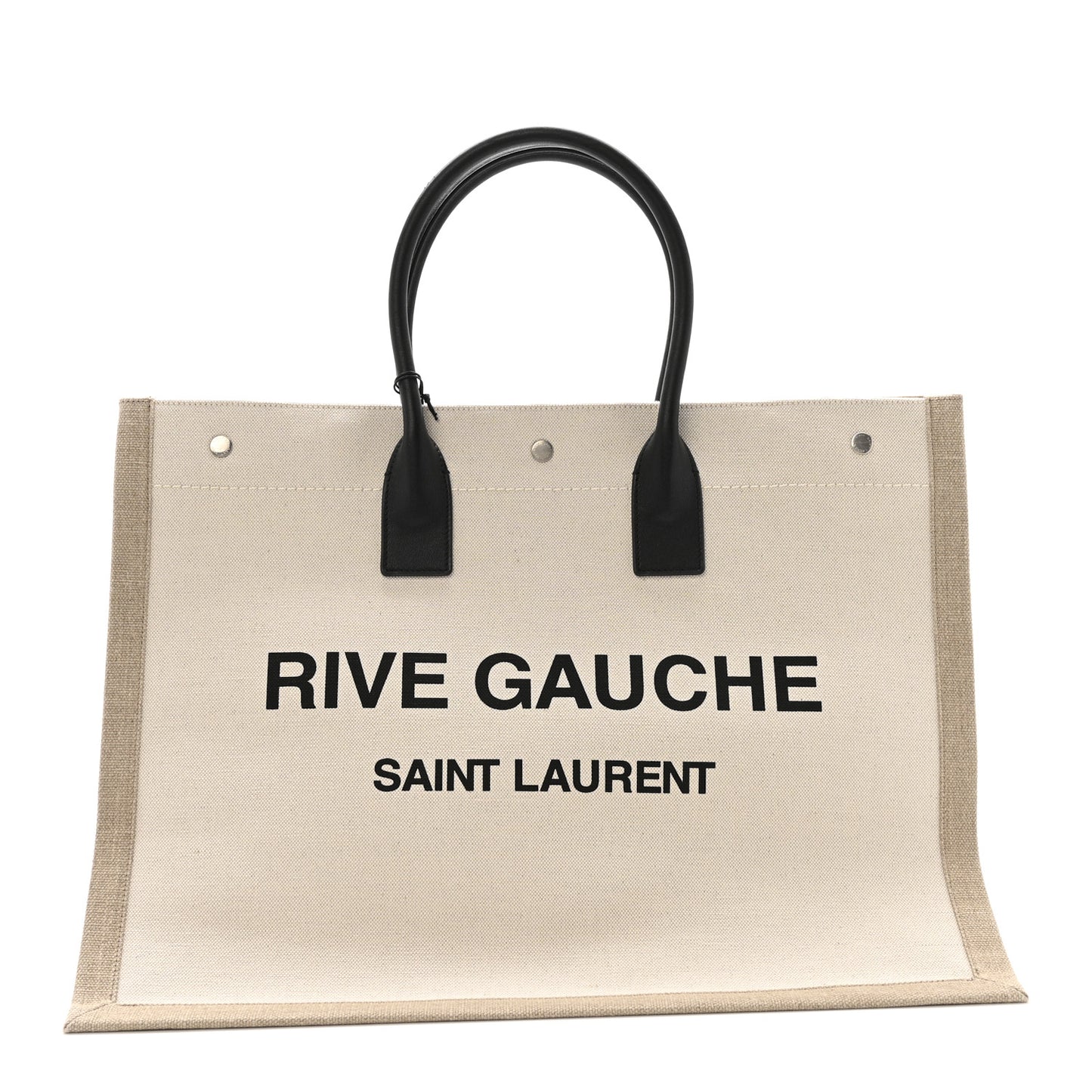 Linen Calfskin Rive Gauche Tote Greggio Natural