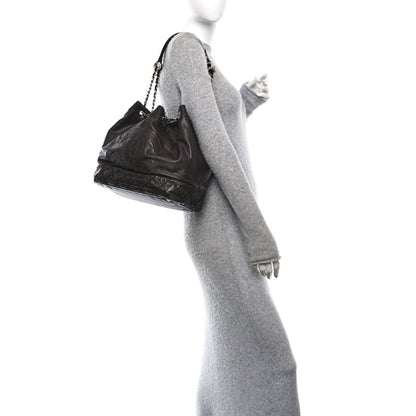 Chanel Calfskin Drawstring CC Bucket Bag Dark Brown 2 of 10