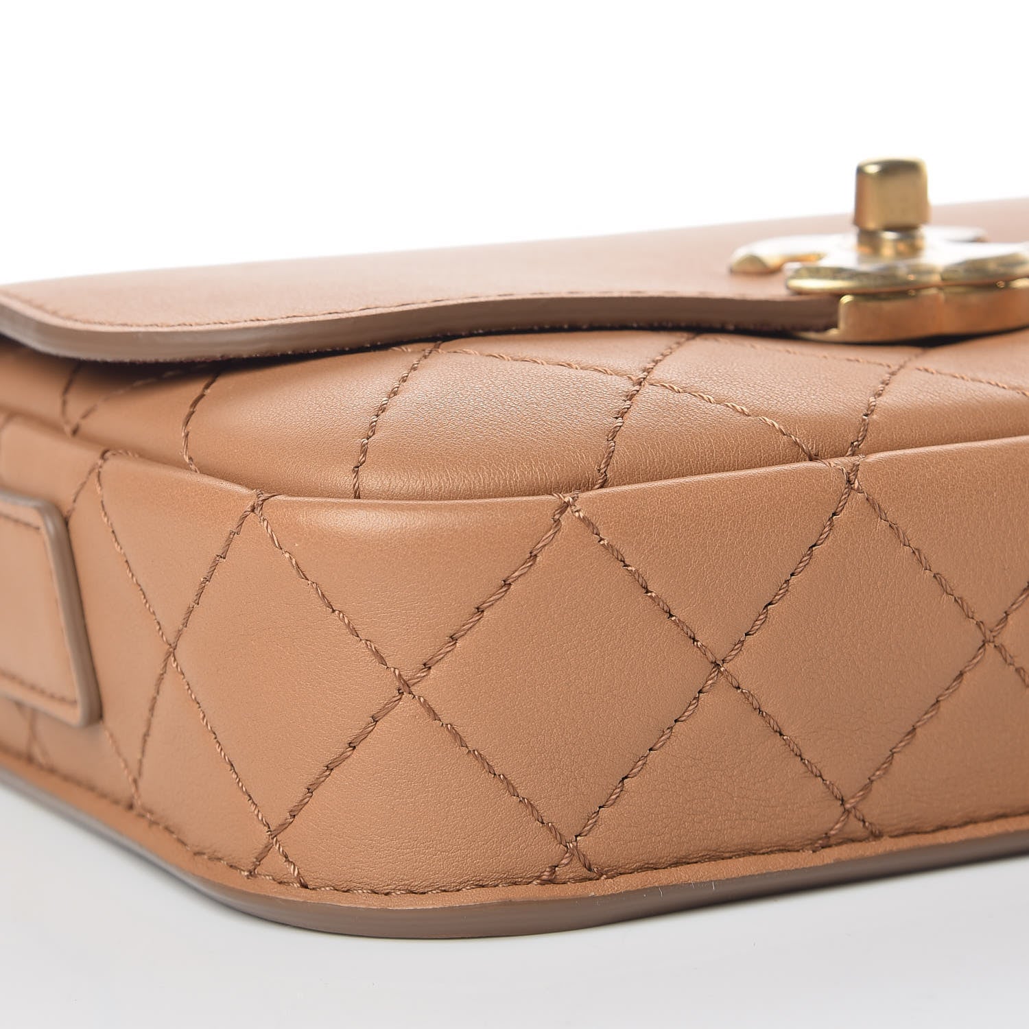 Chanel Calfskin Quilted Multi Pouching Flap And Coin Purse Beige 8 of 14