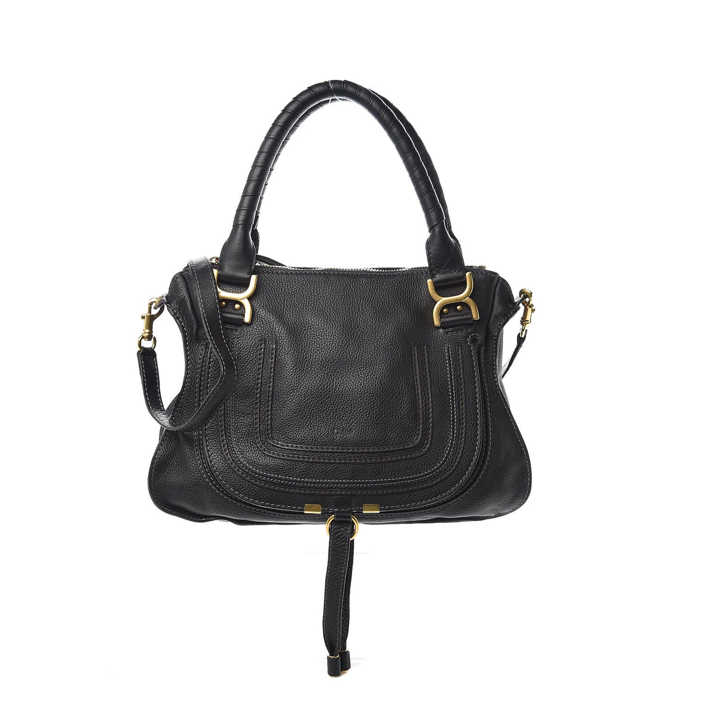 Calfskin Medium Marcie Satchel Black