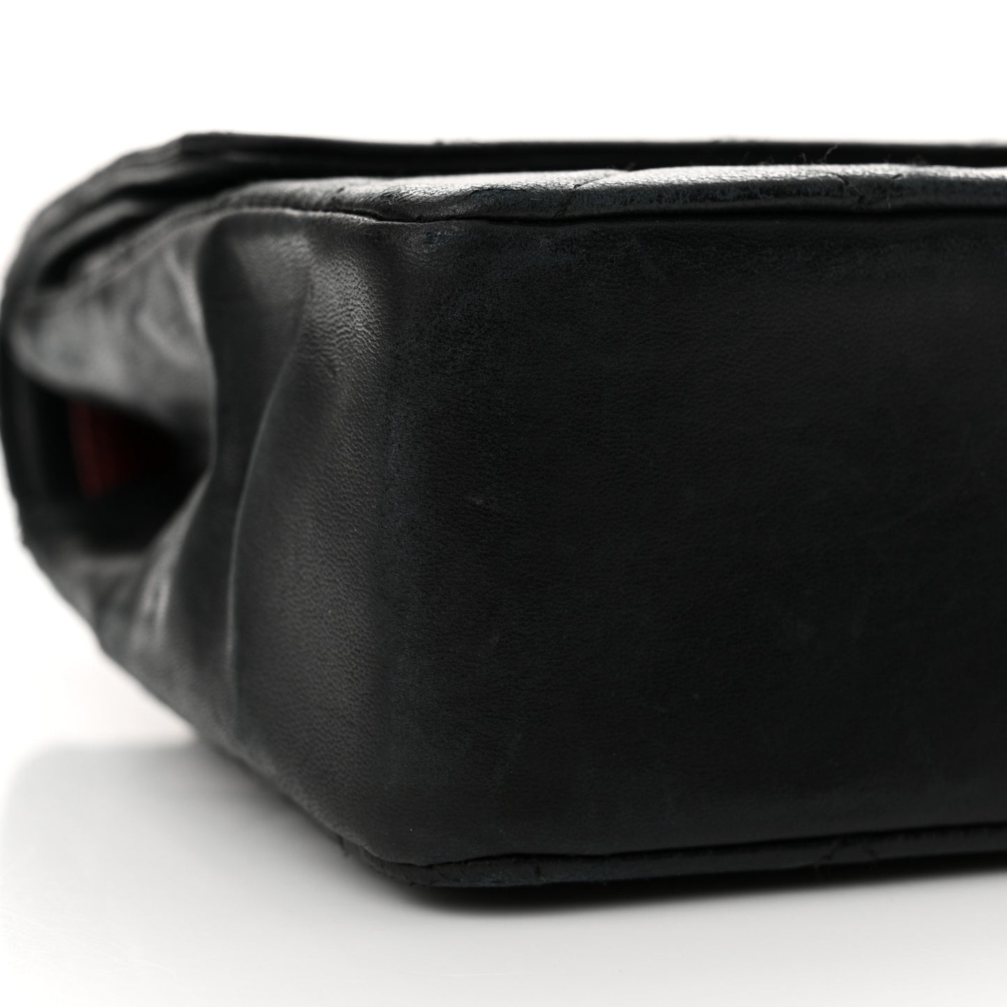Lambskin Quilted Medium Double Flap Black