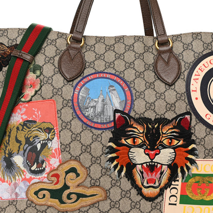 Gucci Soft GG Supreme Monogram Courrier Medium Crossbody Tote Beige New Acero 8 of 16