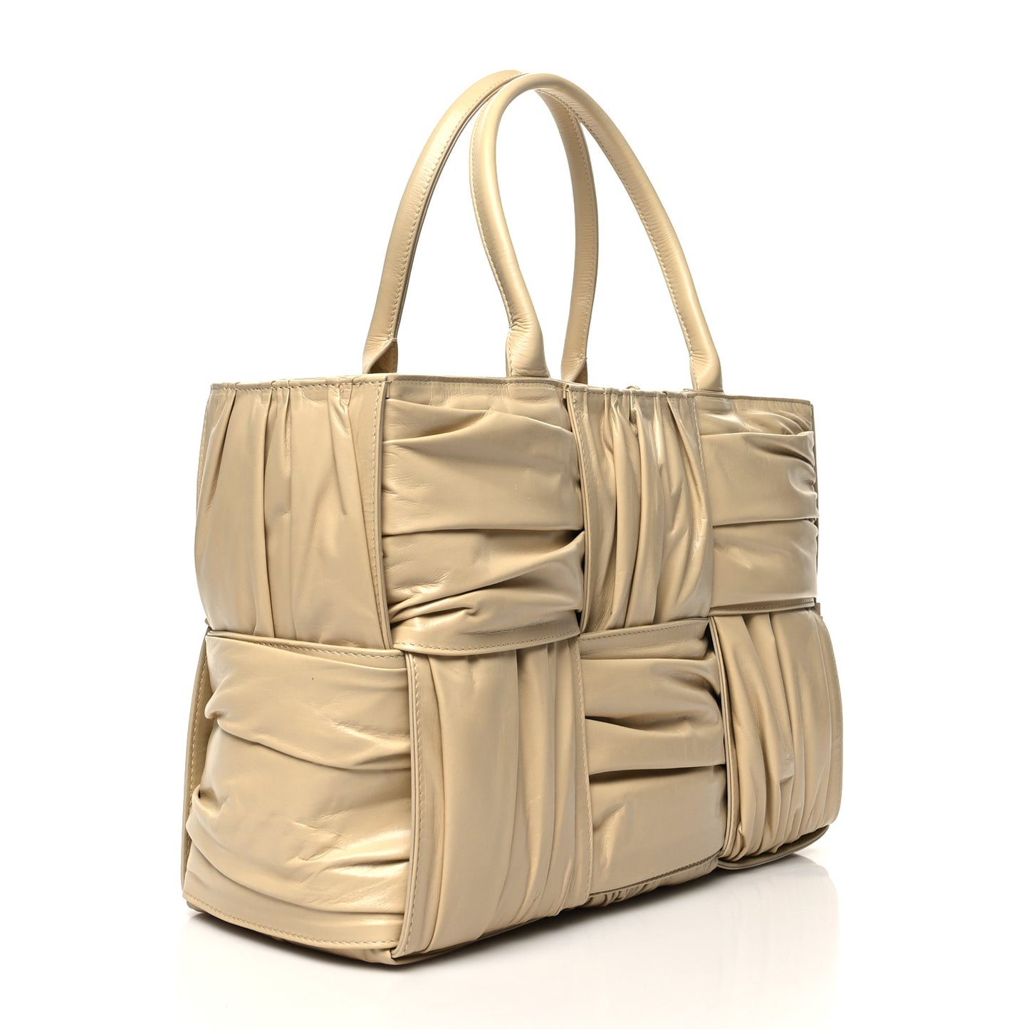 Foulard Intrecciato Pleated Medium Arco Tote Porridge