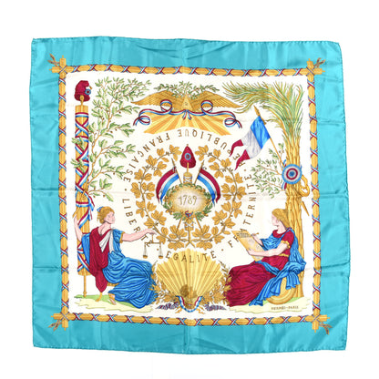 Hermes Silk Republique Francaise Liberte Egalite Fraternite 1789 Scarf 90 1 of 4