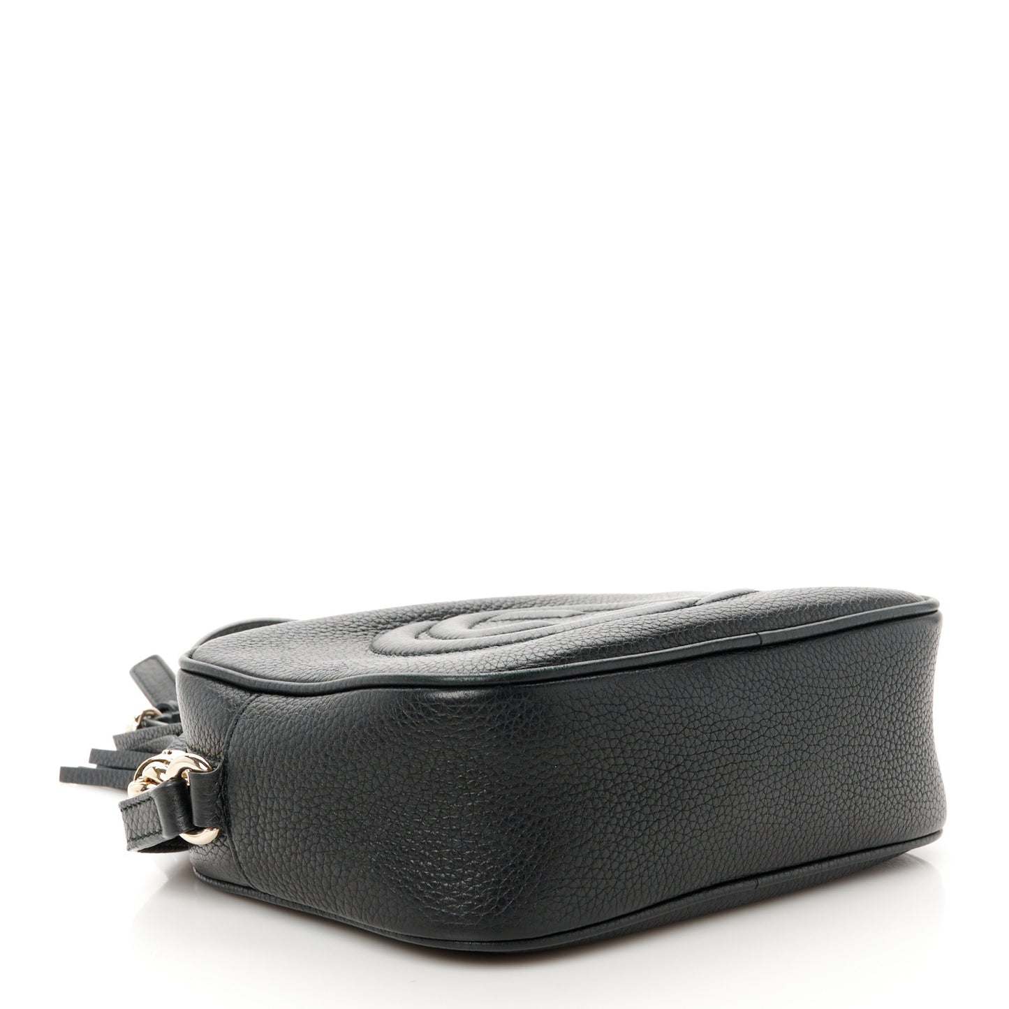 Pebbled Calfskin Small Soho Disco Bag Black