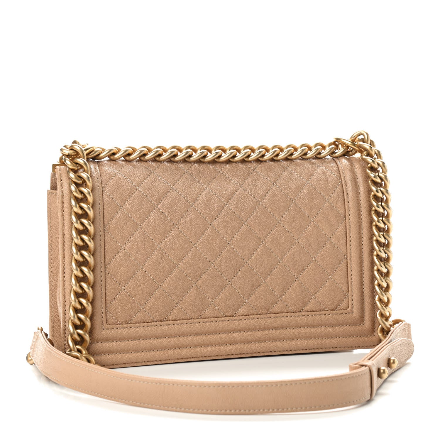Chanel Caviar Quilted Medium Boy Flap Beige 3 of 10