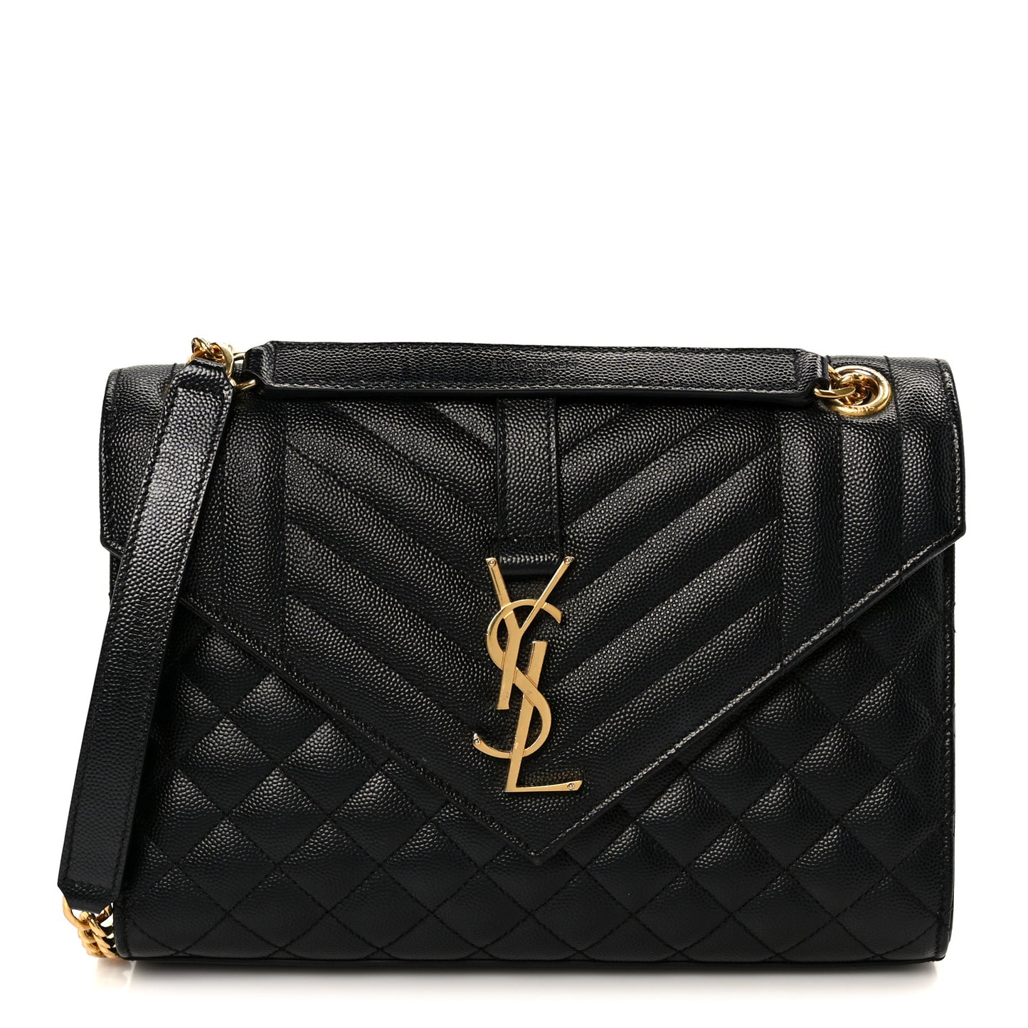 Grain De Poudre Textured Mixed Matelasse Triquilt Medium Monogram Satchel Black