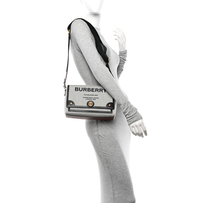 Burberry Canvas Horseferry Print Note Crossbody Bag Grey Black 2 of 10