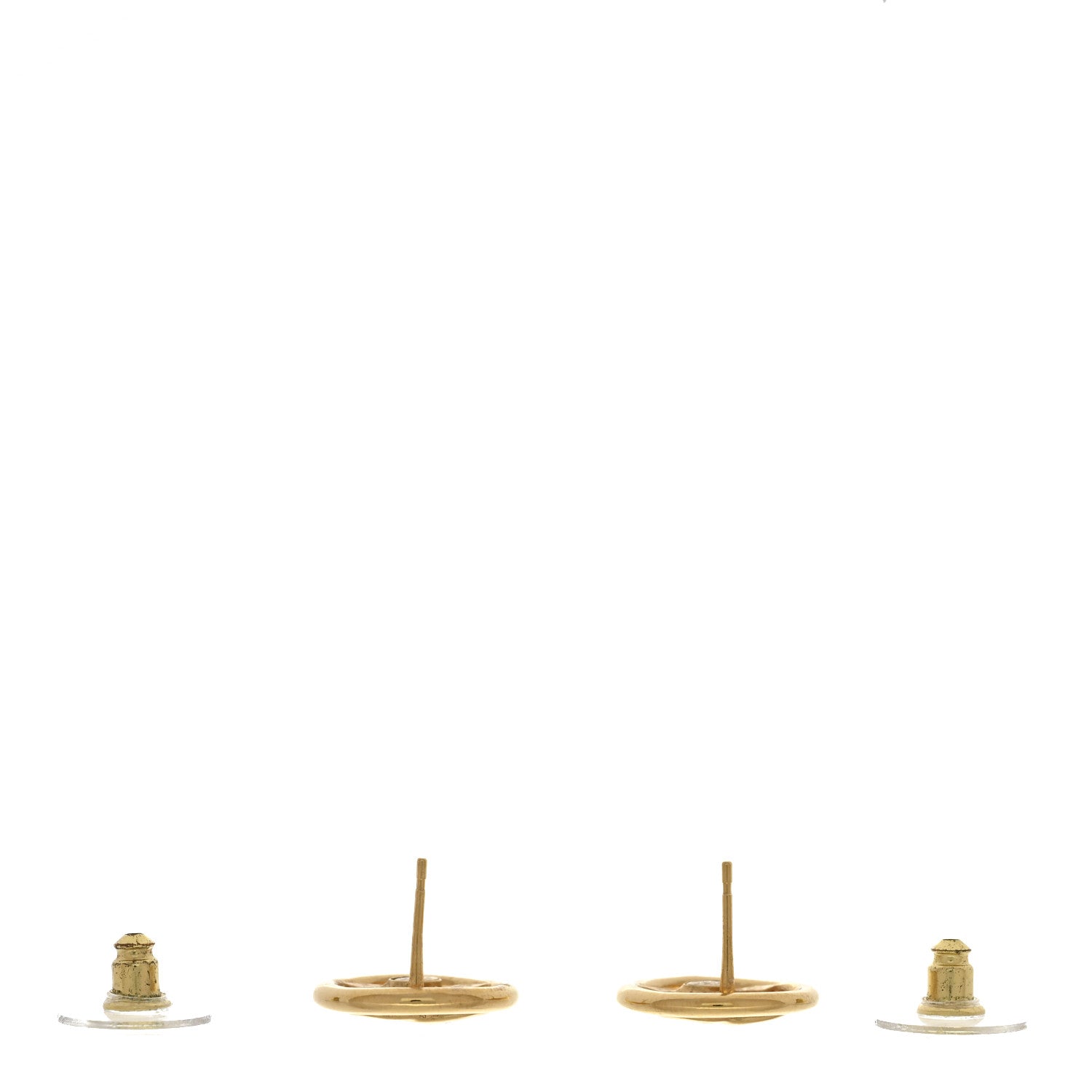Chanel Metal CC Round Earrings Gold 3 of 5