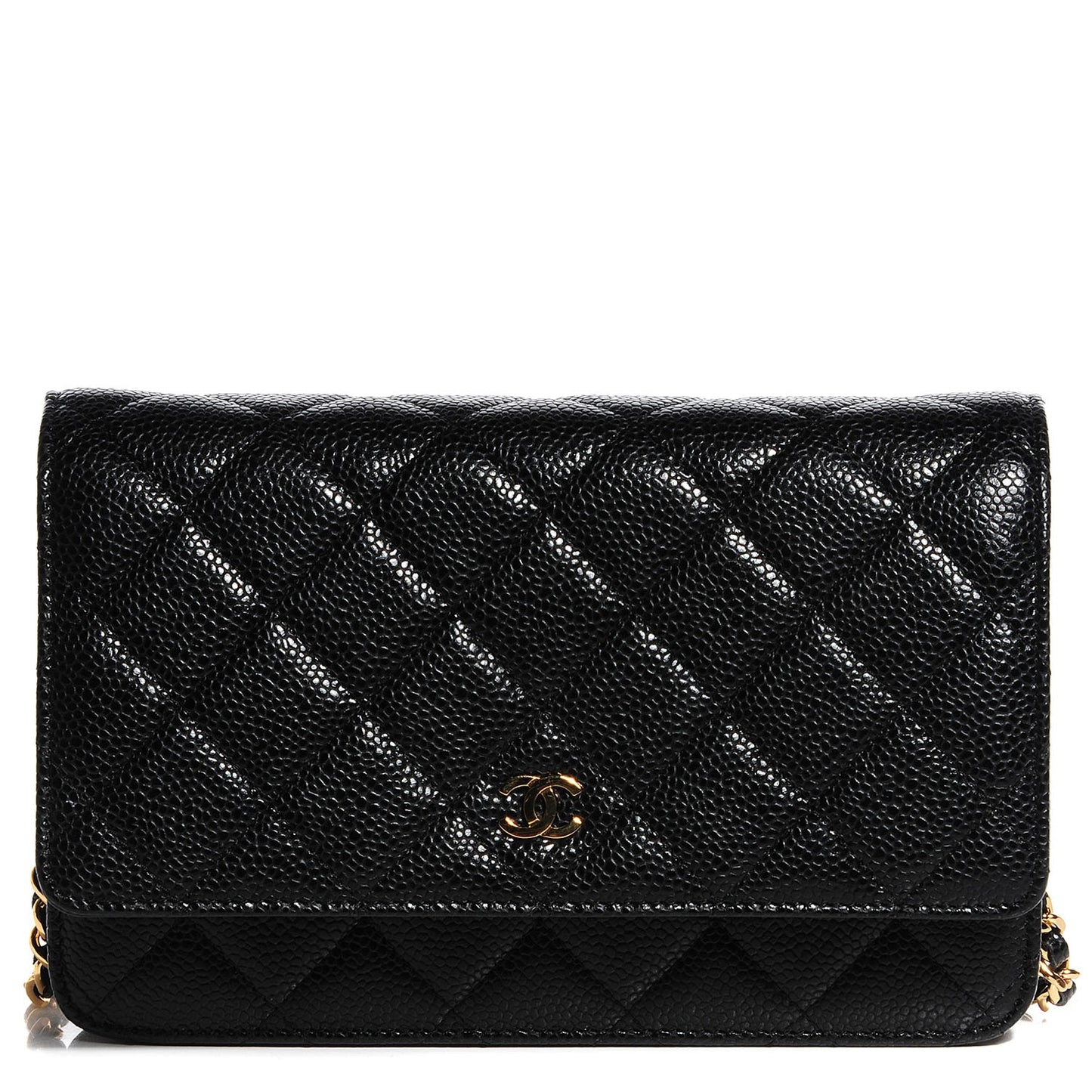 Caviar Quilted Wallet On Chain WOC Black