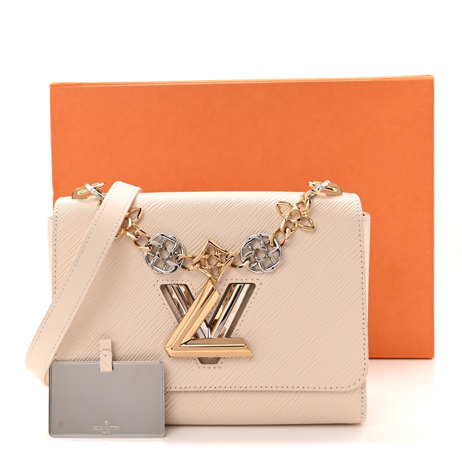 Louis Vuitton Epi Twist Flowers Chain Shoulder Bag MM Quartz