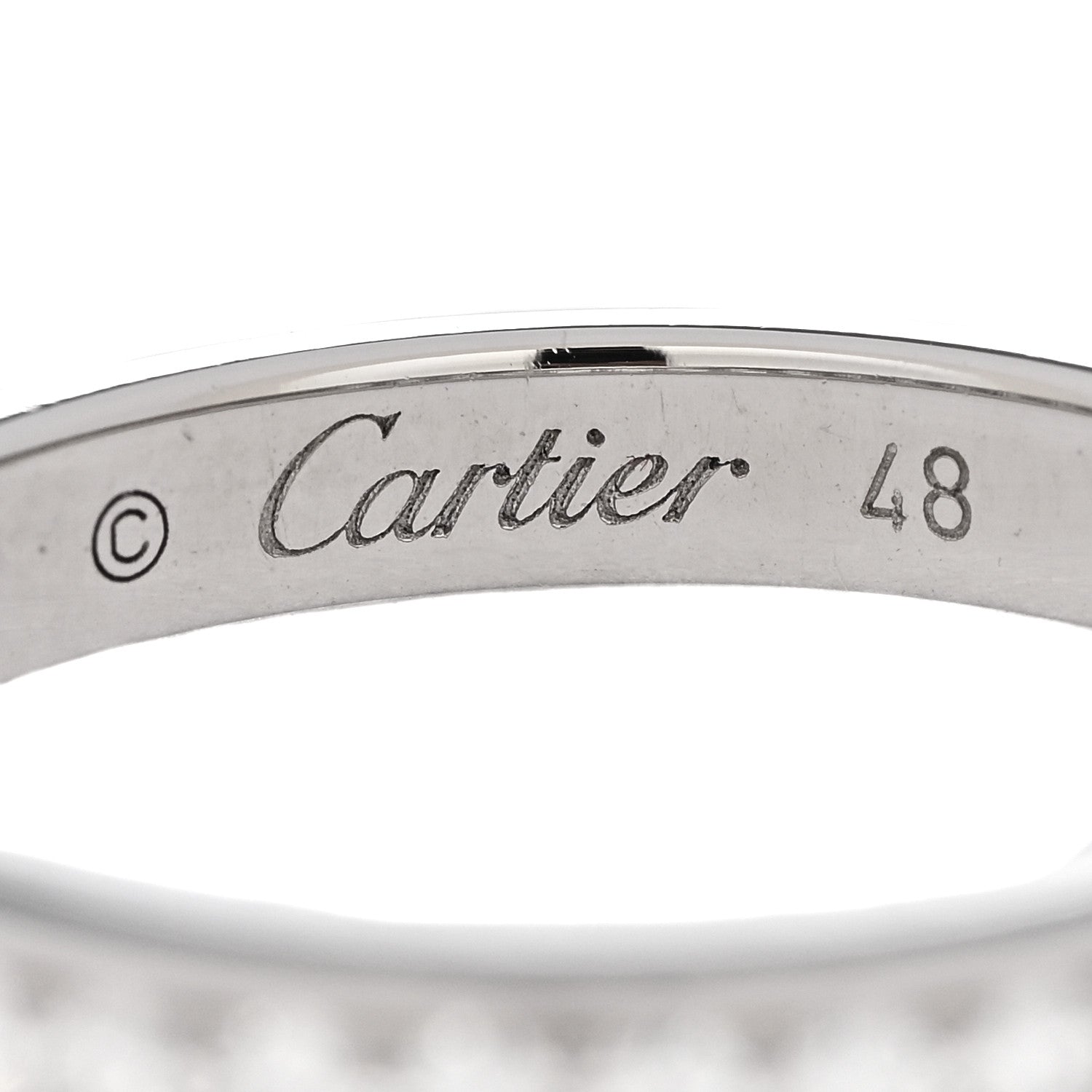 Cartier Platinum Diamond 1895 Wedding Band Ring 48 4.5 5 of 6
